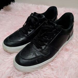 Black Leather Men's Sneakers